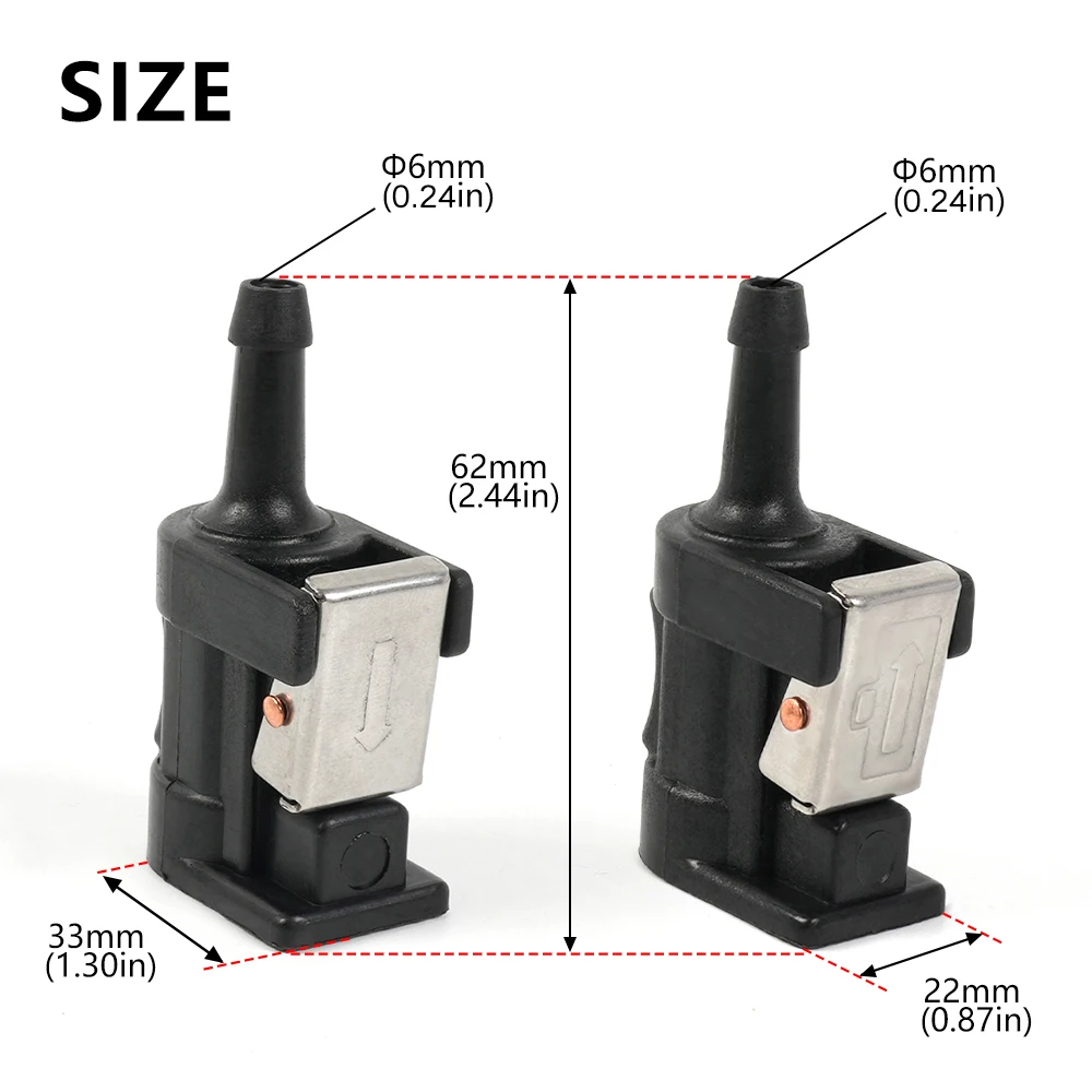 Conector línea combustible fueraborda hembra macho Yamaha Parsun Hidea - imagen 4