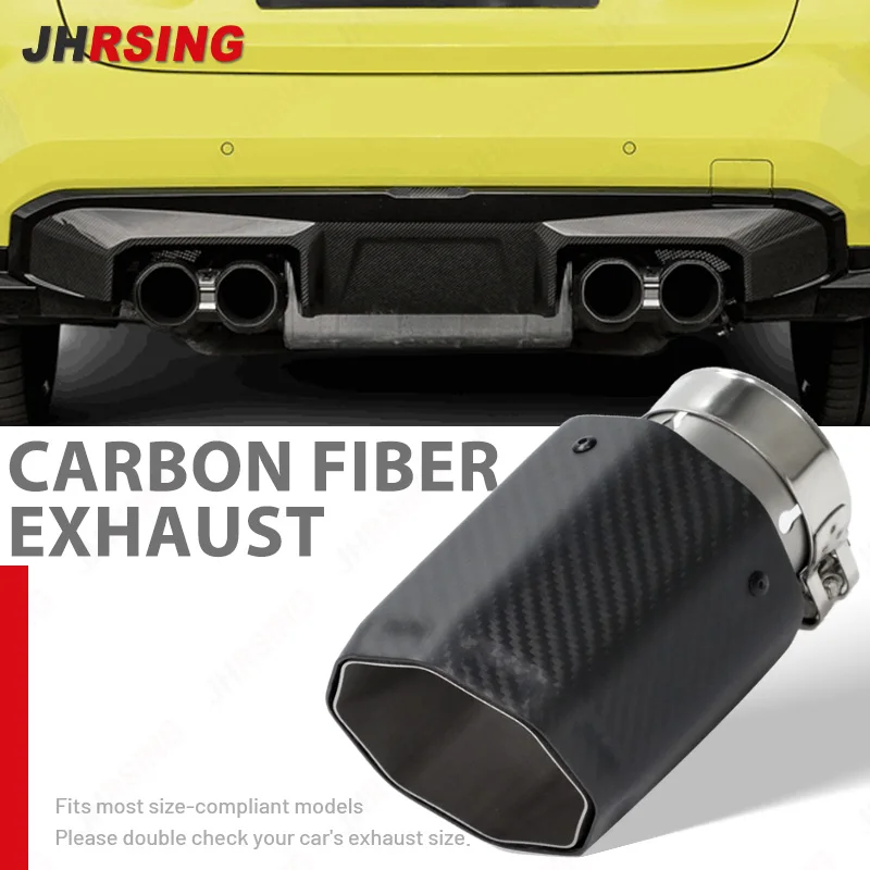 Puntas de escape fibra carbono mate universales – cola cromada