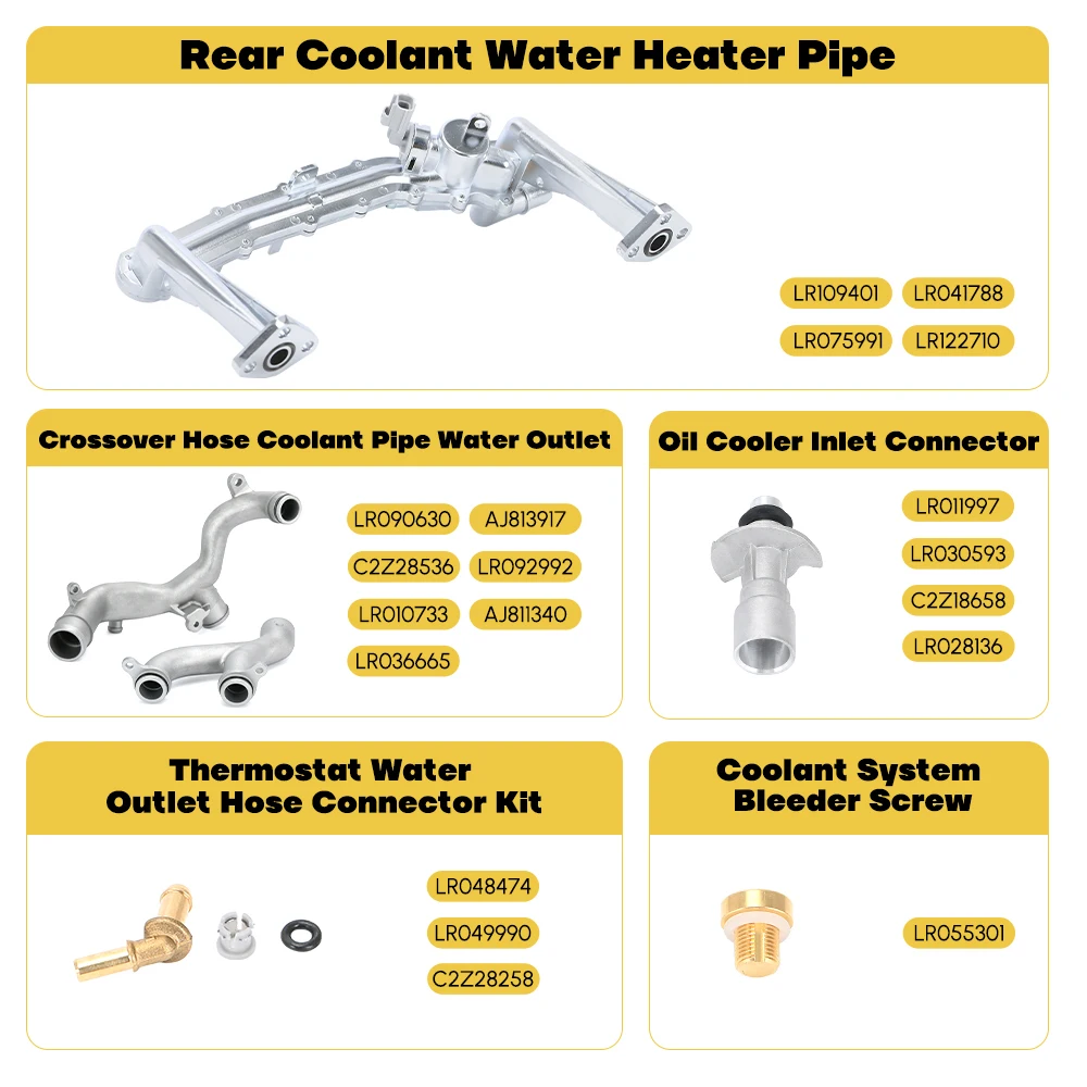 LR010733 AJ813917 Kit de tubería refrigerante metálica Jaguar XE XF XJ - imagen 4