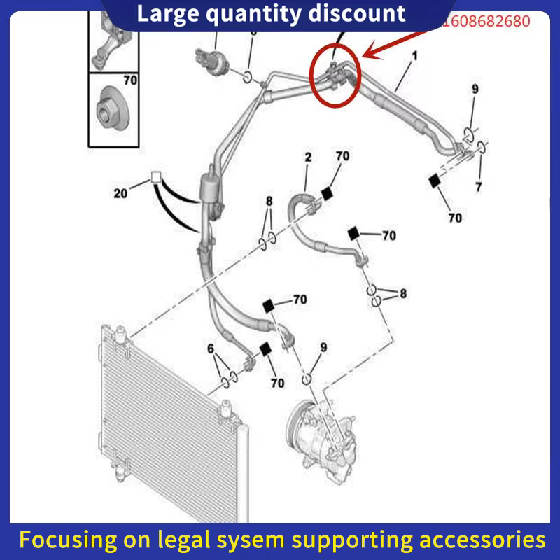 Abrazadera de tubo de aire acondicionado, accesorio para Peugeot 1608682680, 3008, 307, 308, 408, RCZ EXPERT PARTNER, CLIP de soporte fijo, 3 piezas, 5008 - imagen 5