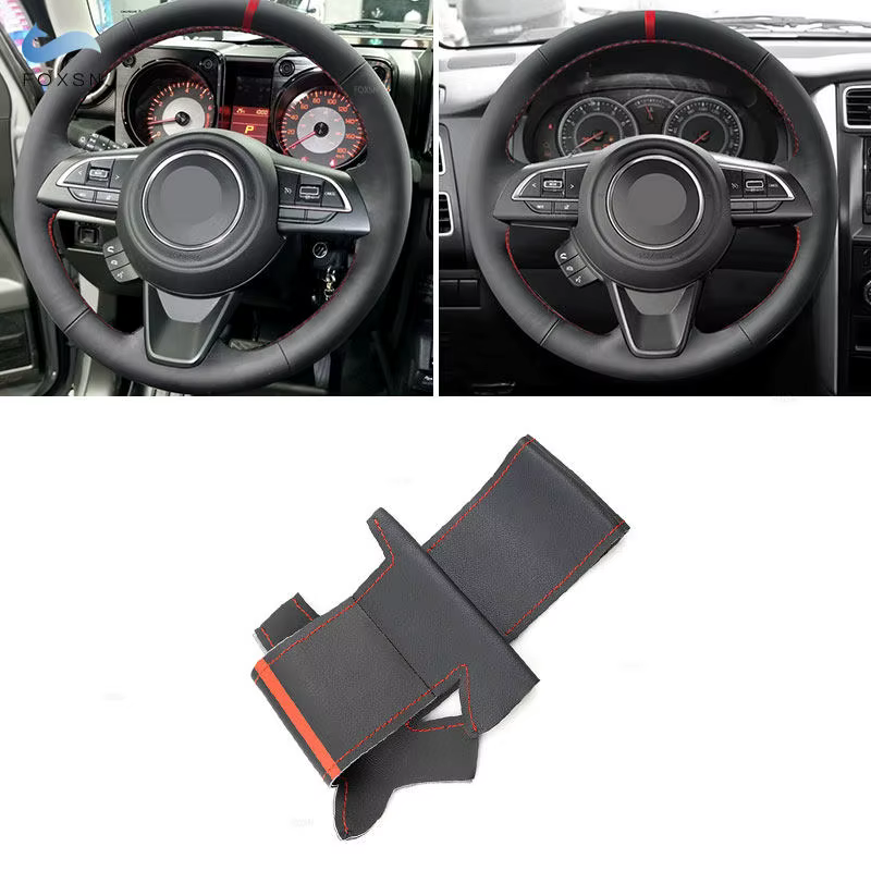 Funda de volante de microfibra perforada para Suzuki Jimny