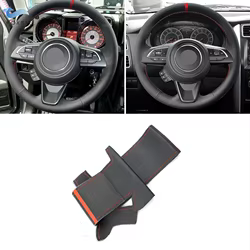 Funda de volante de microfibra perforada para Suzuki Jimny