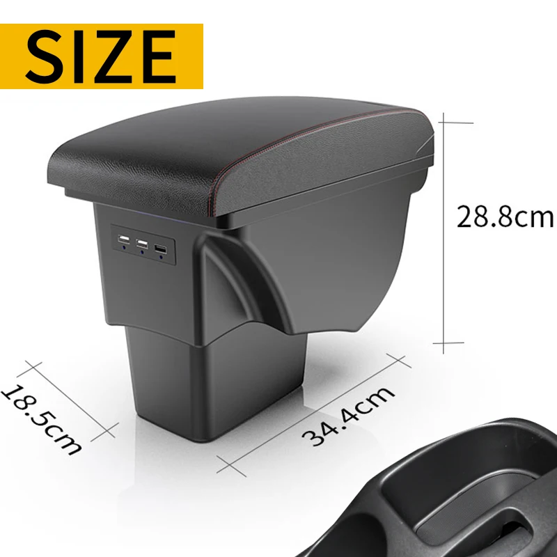 Reposabrazos central de cuero con USB para Kia Soul 2006-2017 - imagen 3
