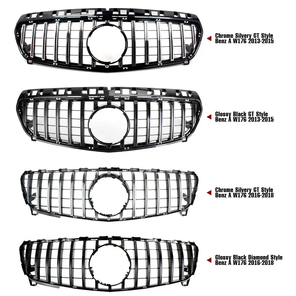 Rejilla delantera Diamond GT - Actualización de parachoques de malla para Mercedes W176 2013-2018 (A180/A200/A260/A45 AMG) - imagen 2