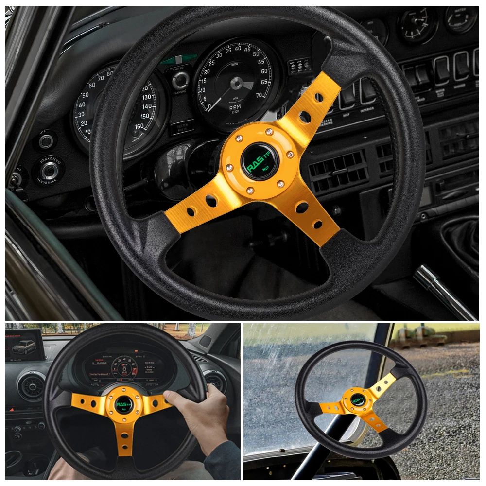Volante deportivo universal 350 mm de aluminio para drift – STW020 - imagen 4