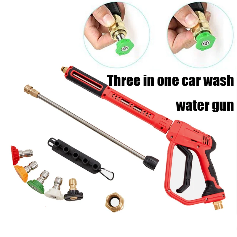 Pistola para hidrolimpiadora con lanza extensible y boquillas intercambiables