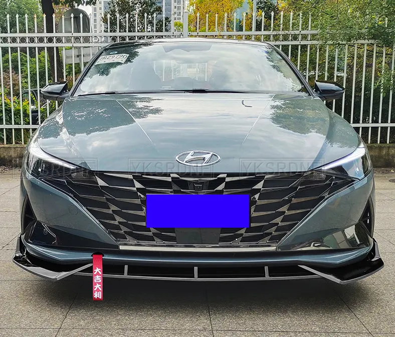 Kit labio parachoques delantero Hyundai Elantra 2021 fibra carbono - imagen 4