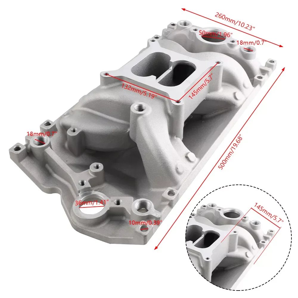Colector admisión Vortec doble plano aluminio – Chevy SBC 350 1996+ - imagen 2