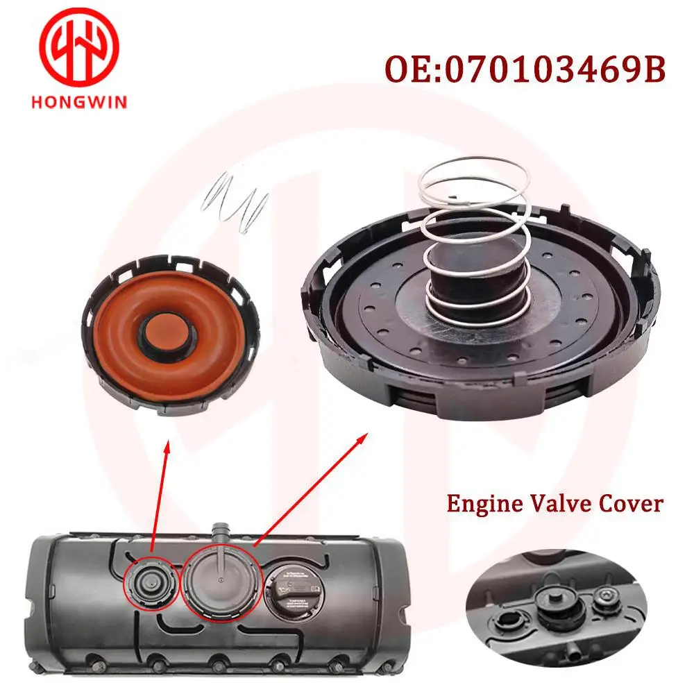 Tapa válvula PCV 070103469B con membrana para VW Transporter Touareg