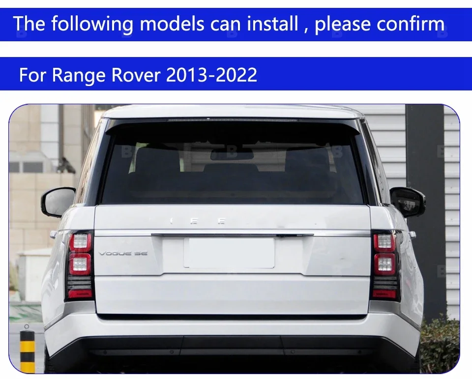 Detalle del conjunto de iluminación trasera para Range Rover