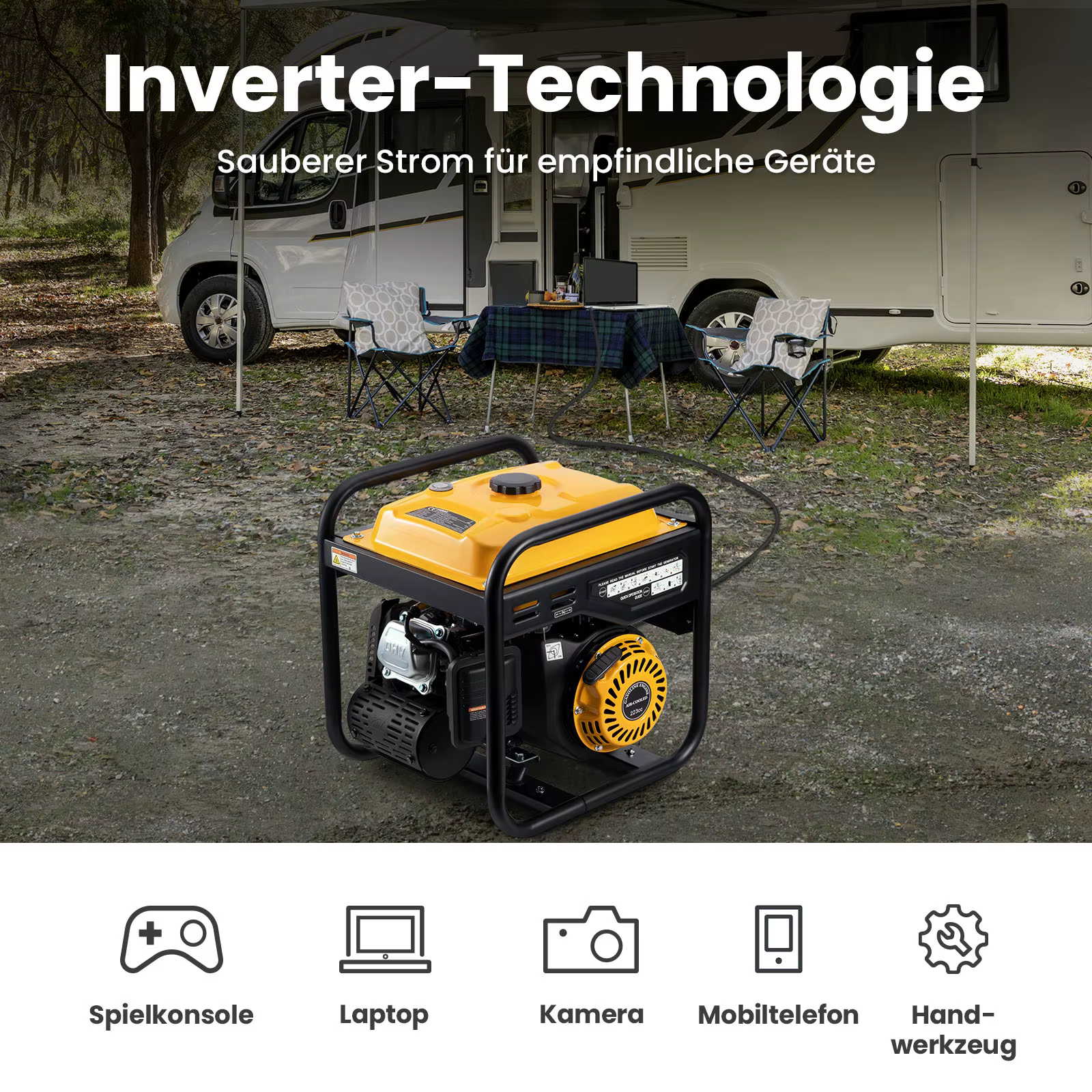 Generador inverter de gasolina 3500 W para autocaravana - imagen 3