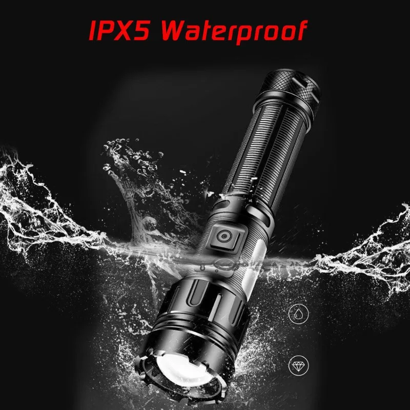 Linterna LED recargable P50 con base magnética y luz COB