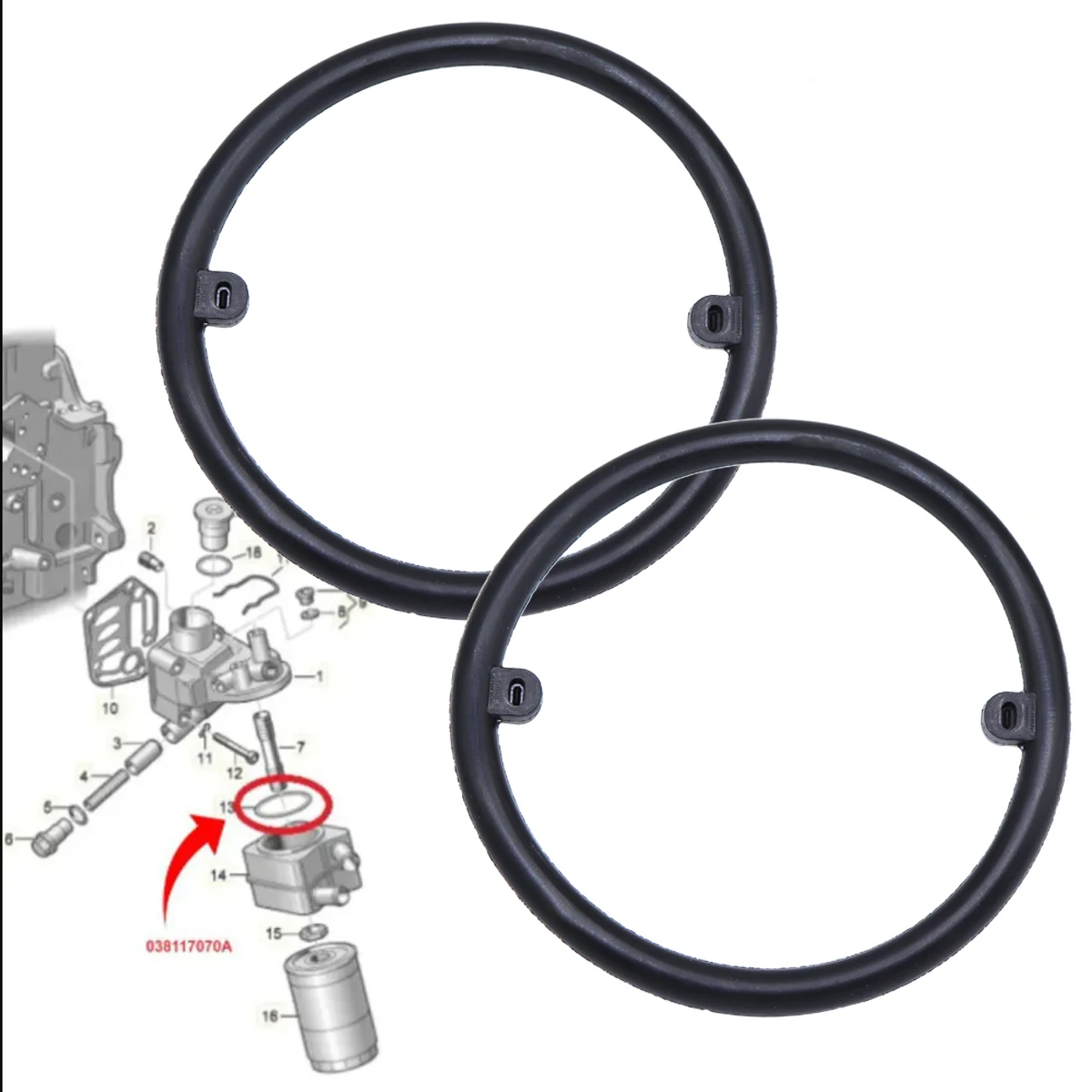 Junta tórica sello enfriador de aceite motor VW Passat B5