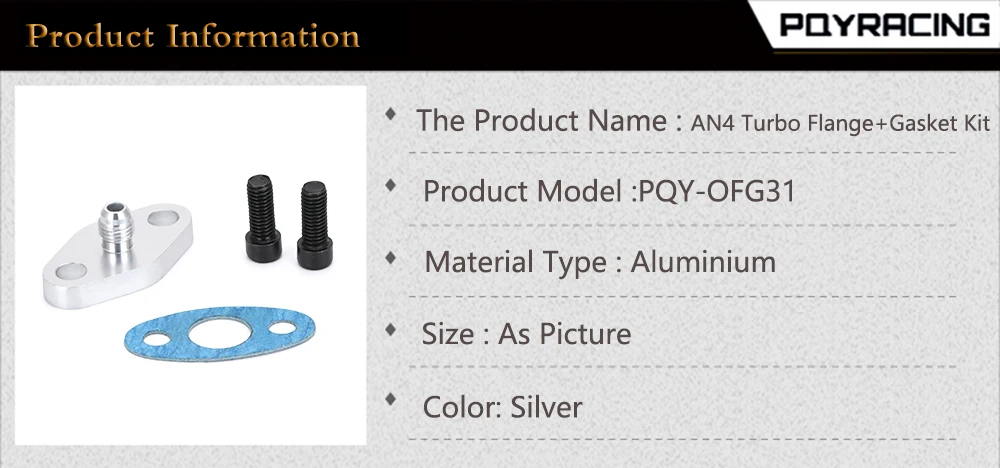 Kit adaptador de brida de entrada de aceite PQY