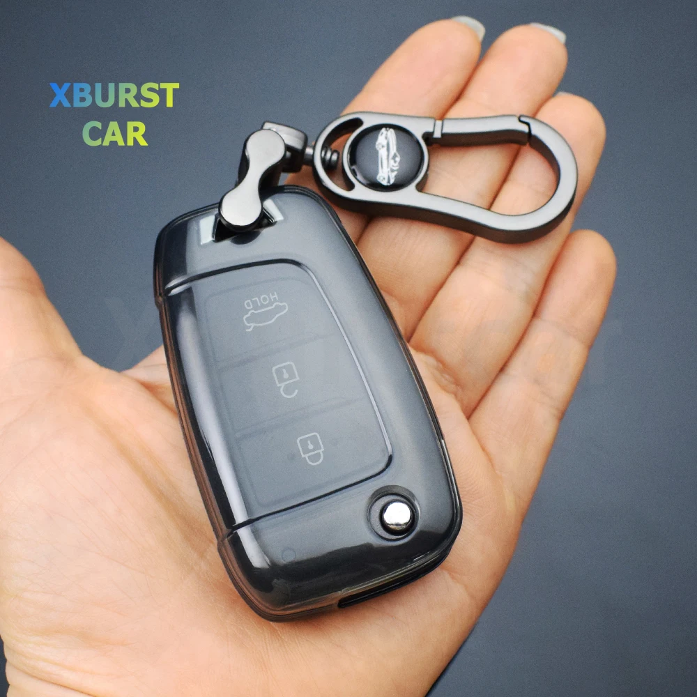 Funda de llave TPU transparente para Hyundai Elantra Tucson Kona