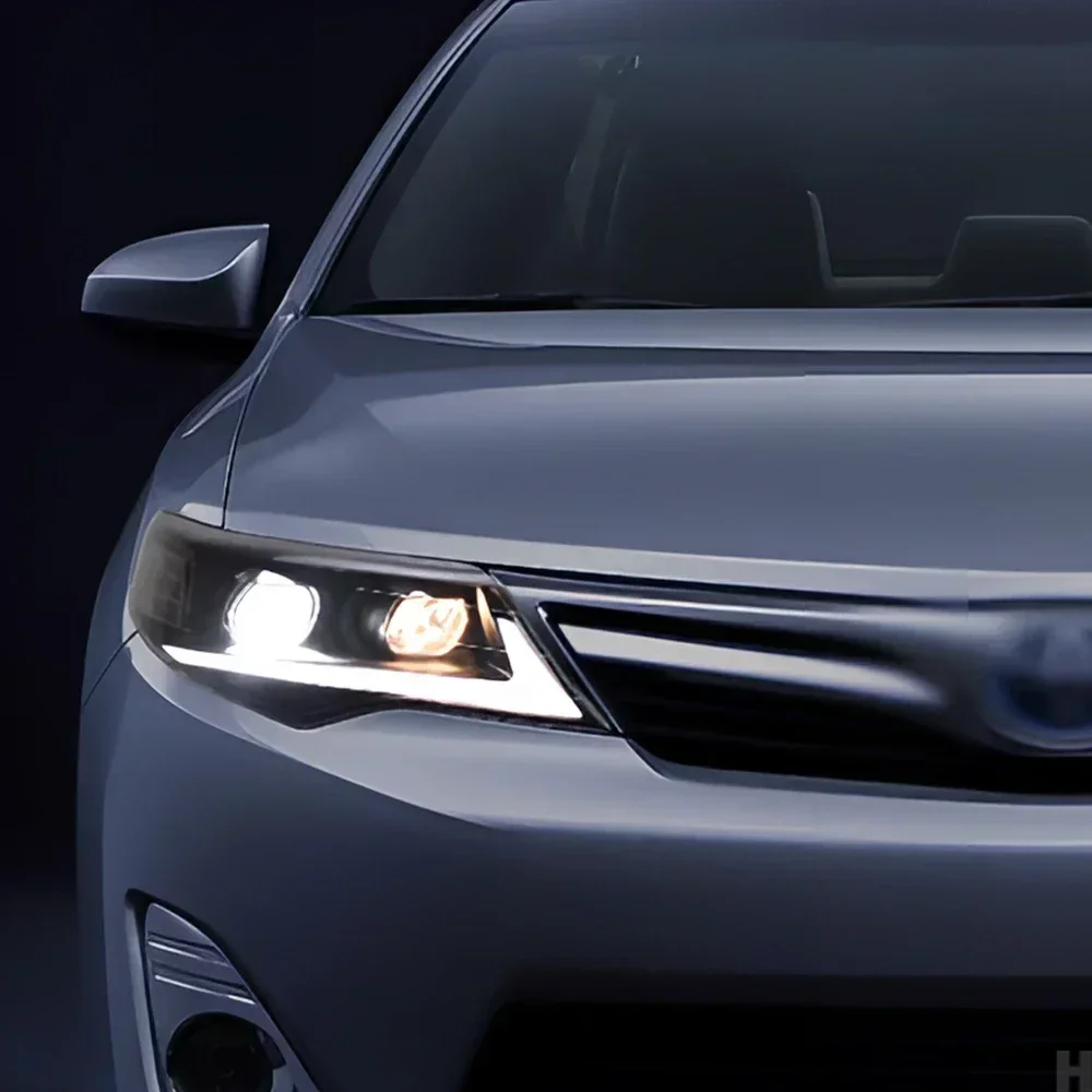 Faros delanteros para Toyota versión estadounidense Camry 2012-2014 conjunto de lámpara LED para coche actualización LED luz diurna accesorios de lente de proyector - imagen 4