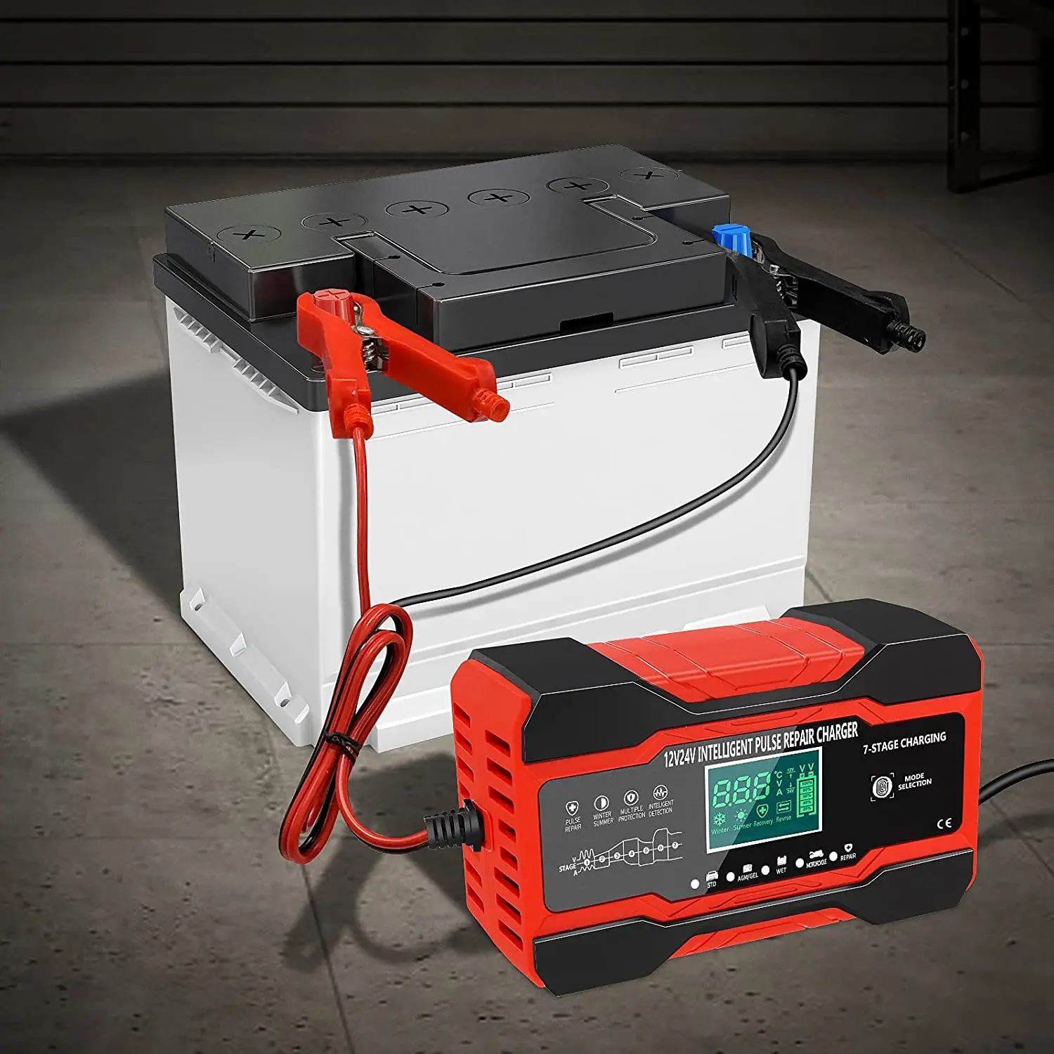 Cargador automático de baterías 12V 10A para AGM, GEL y plomo ácido - imagen 4