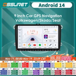 Radio 2DIN Android 14 con GPS para VW Golf 5 y Passat B6