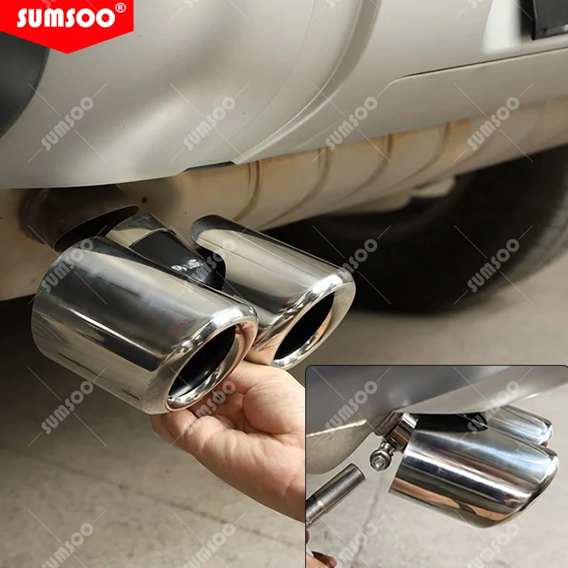 Punta de escape doble acero inoxidable negro para Land Rover Defender - imagen 2