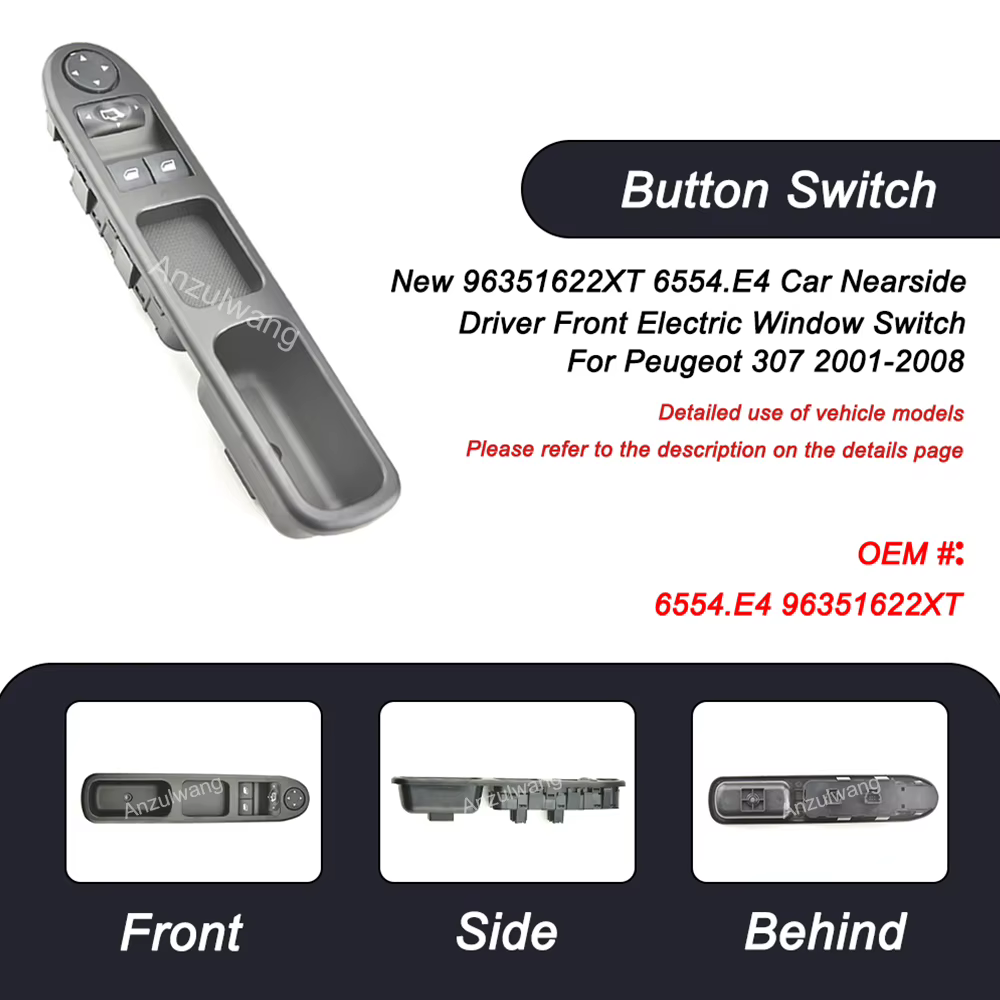 Interruptor elevalunas delantero 96351622 XT 6554.E4 Peugeot 307