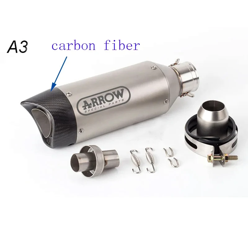 Tubo escape motocicleta fibra carbono 51 mm con DB Killer universal