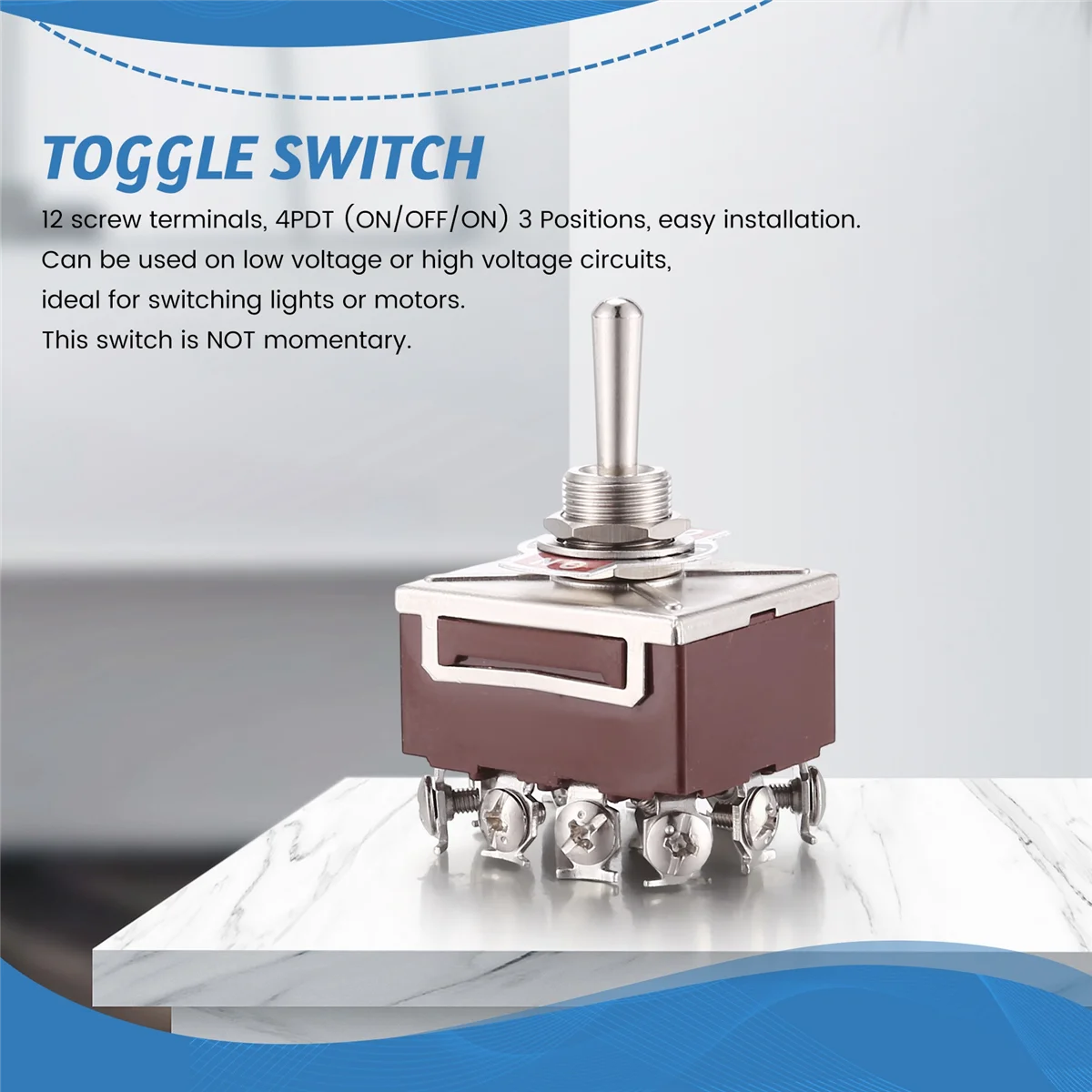 Interruptor de palanca para enganche 4PDT 380V 10A ON/OFF/ON - imagen 4
