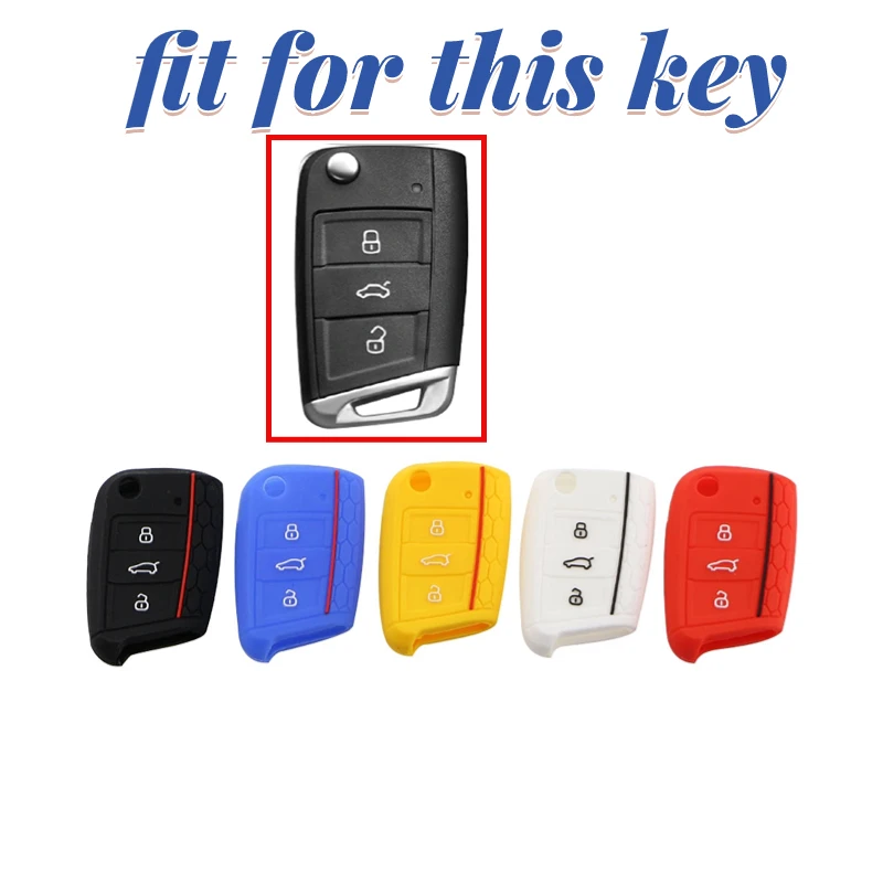 Funda silicona llave VW Golf 7, Tiguan, Polo, Skoda Octavia, Seat Leon