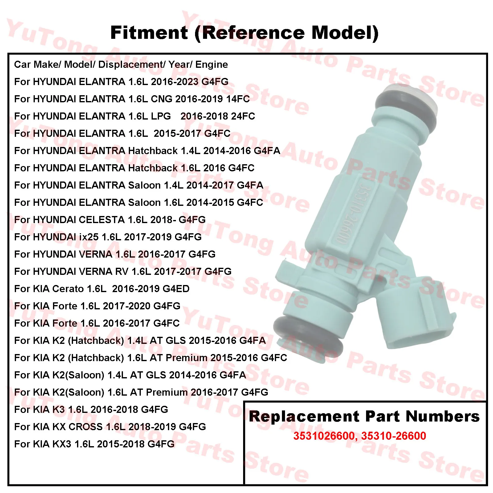 35310-26600 Inyector de gasolina para Kia Cerato/Forte 1.6 L - imagen 4