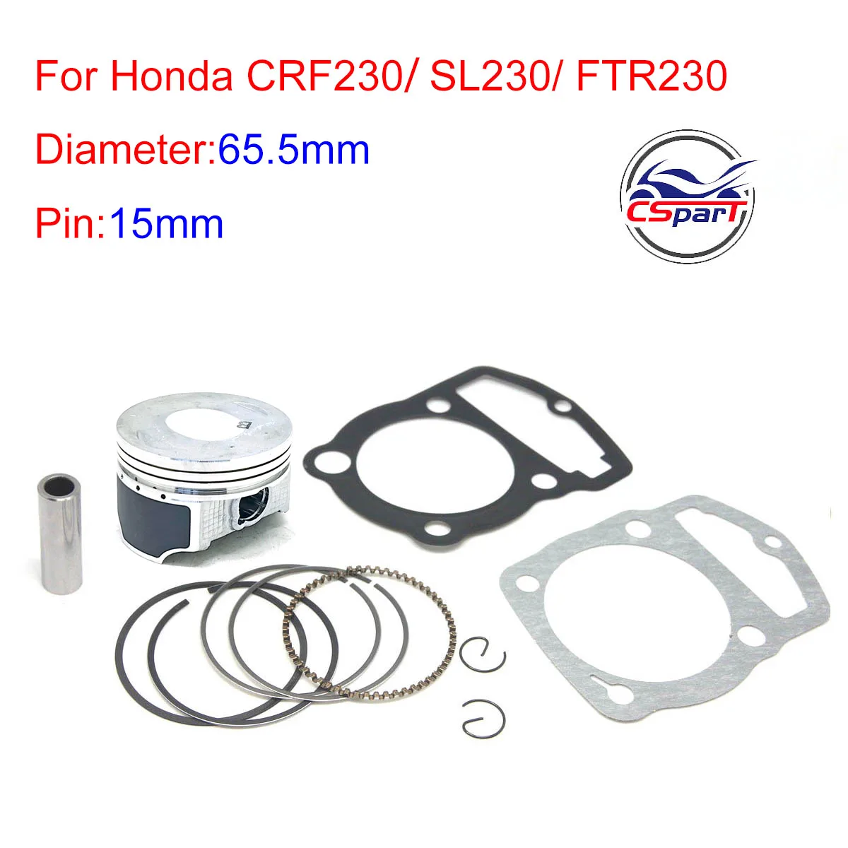 Juego de pasadores de aros de pistón 65,5 mm Honda SL230/CRF230