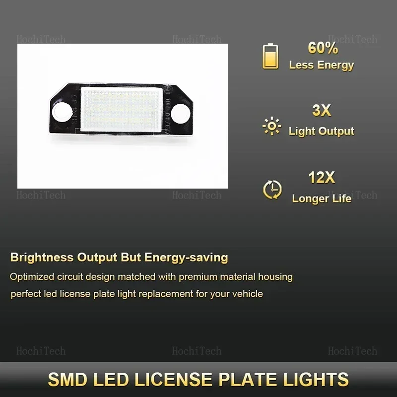 Bombillas LED para matrícula Ford Focus MK2 y C-MAX 2003-2008 IP67 - imagen 3