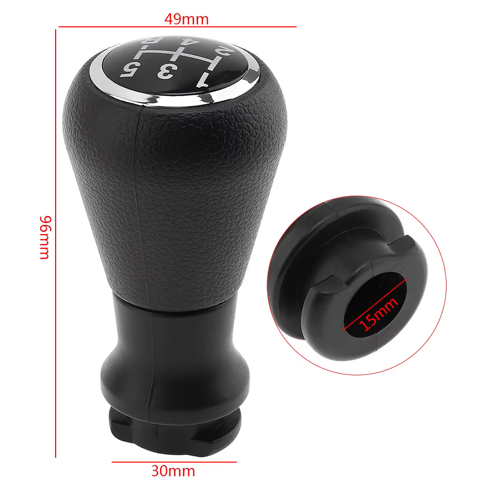 Pomo de cambio cromado y cuero de 5 velocidades para Citroën C1, C3 y C4 - imagen 3