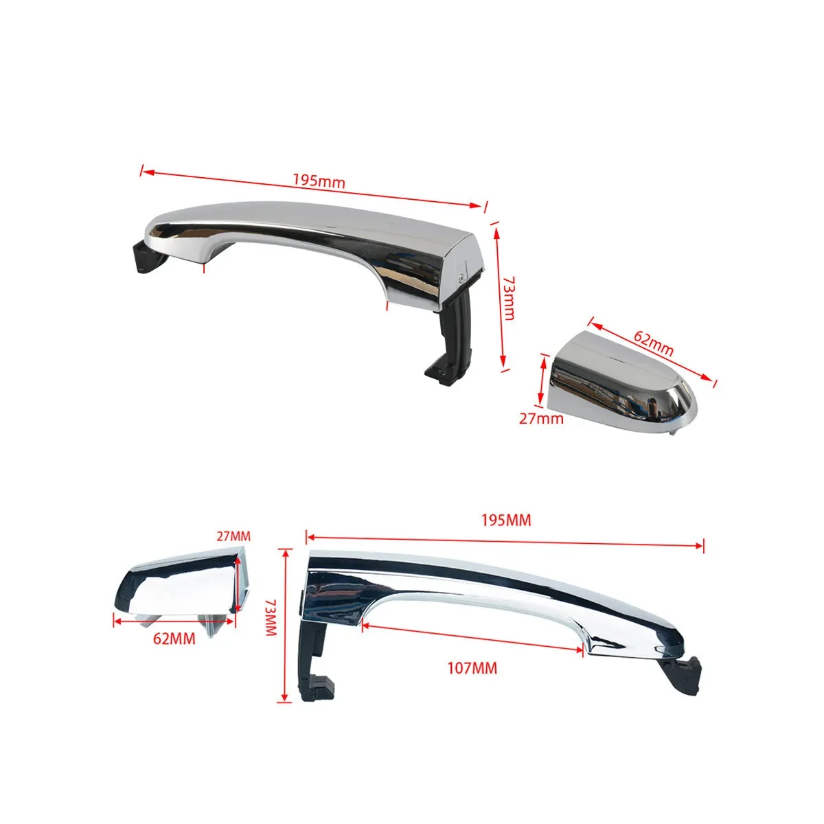 82651-2P010 Manija exterior cromada Kia Sorento 2011-2015 izq/der - imagen 2