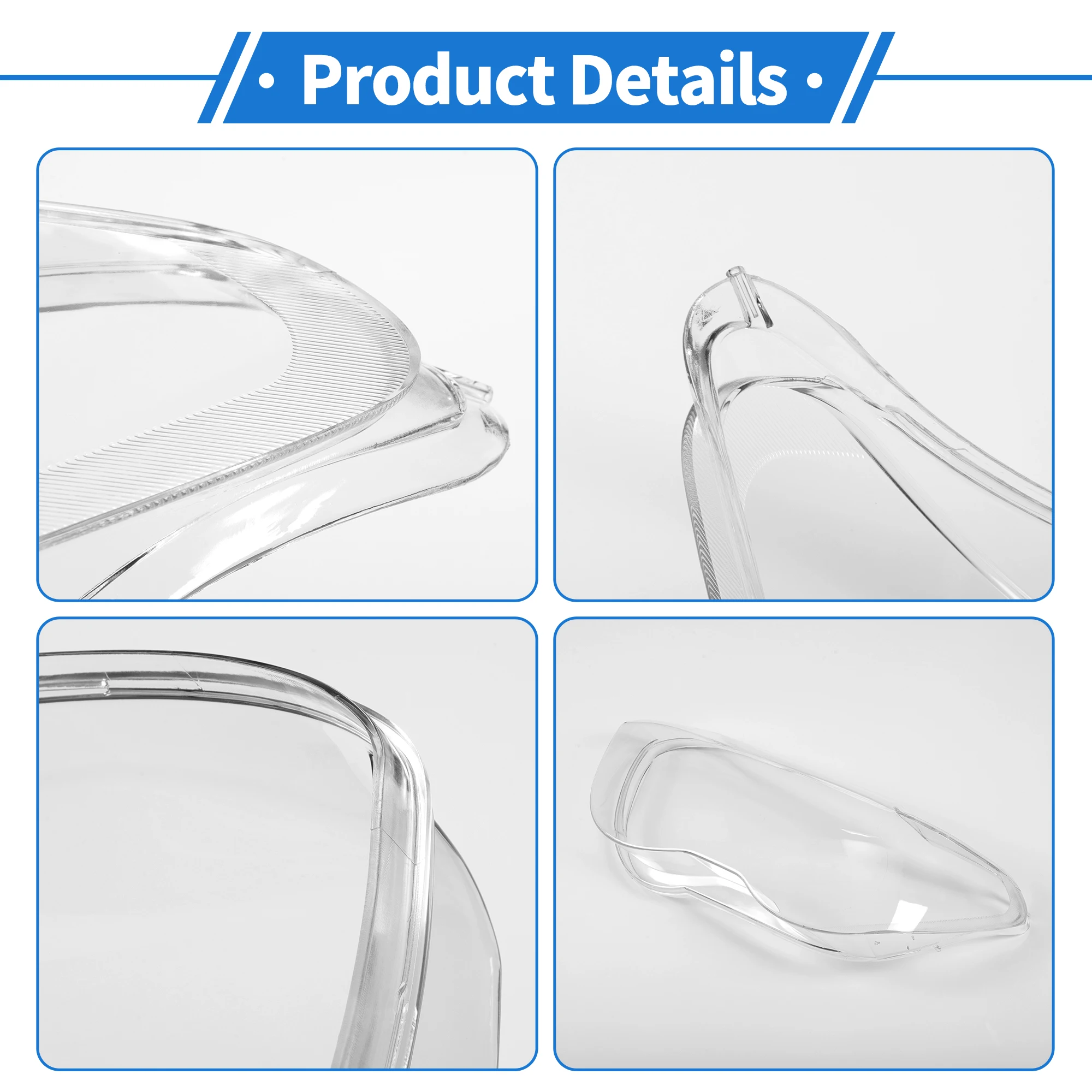 UXCELL Auto cubierta de lente de faro de coche lente de faro cubierta de lente transparente para BMW 7seriesE66/E65 2002-2005 PC 1 Uds - imagen 4