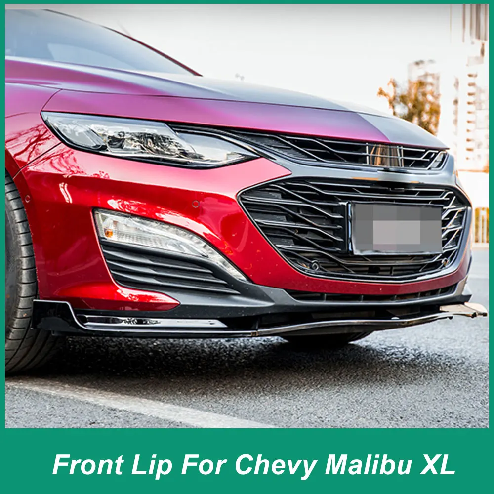 Para Chevrolet Malibu XL 2019-2023 parachoques delantero Iip Chin Spoiler difusor divisor Material ABS negro carbono Kit de modificación de coche