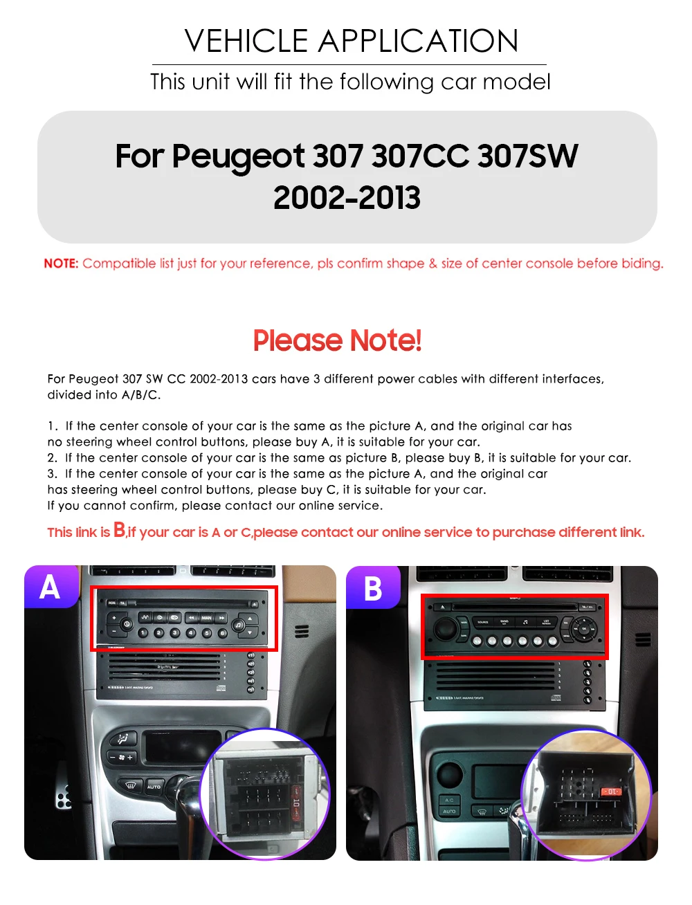 Radio 2 DIN Android 13 con GPS y CarPlay para Peugeot 307 - imagen 2