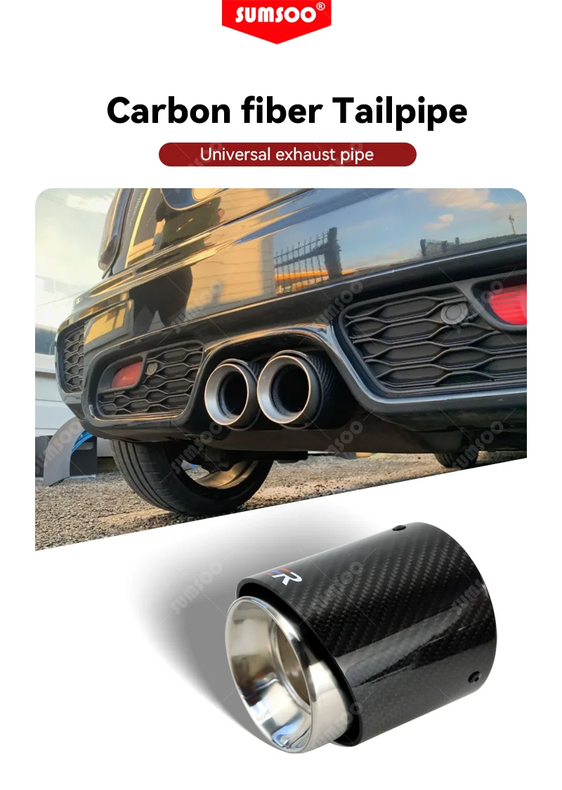 Punta de escape negra con detalles plateados para MINI Cooper