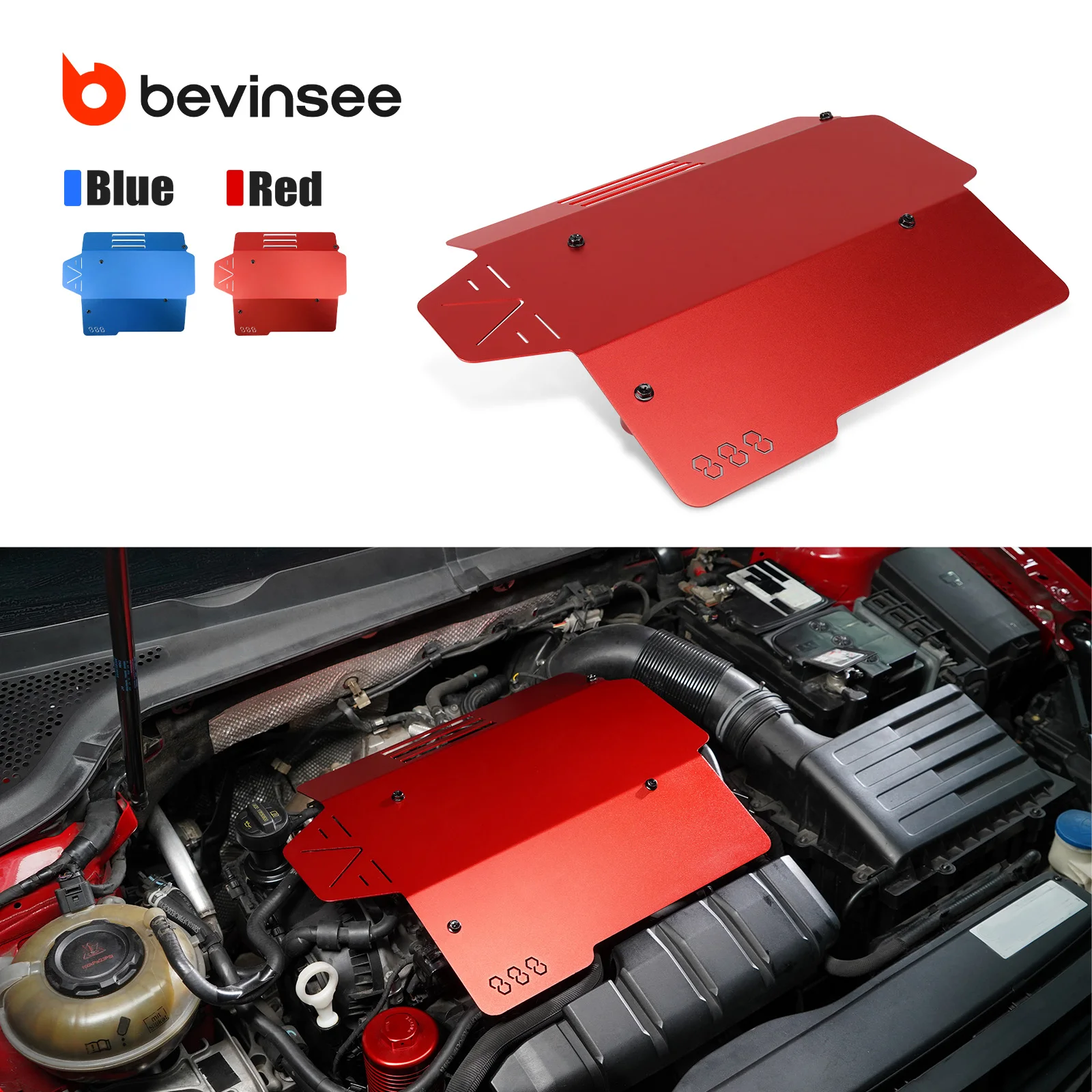 BEVINSEE tapa de motor VW Golf MK7/7.5 GTI R, Jetta GLI, Audi A3 8V