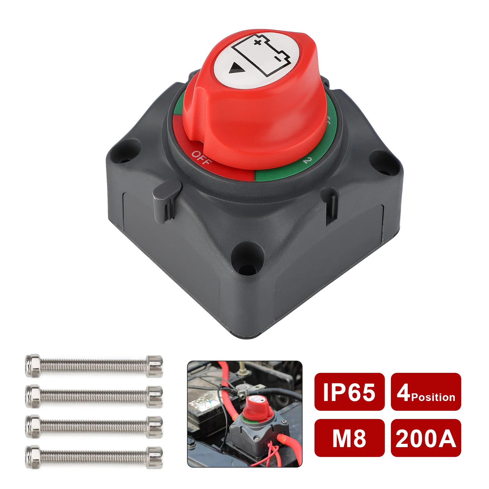Desconectador de batería 12/24V 200/300A para coche y barco