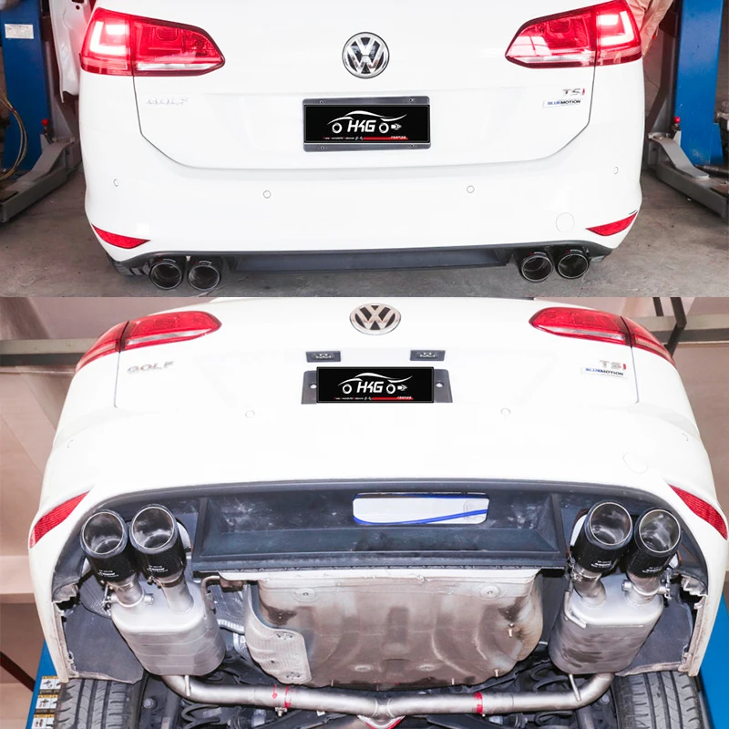 Para 2014-2017 Volkswagen Golf Variant BV 1.4T sistema de escape catback, con silenciador de válvula neumática, 4 puntas de escape - imagen 4