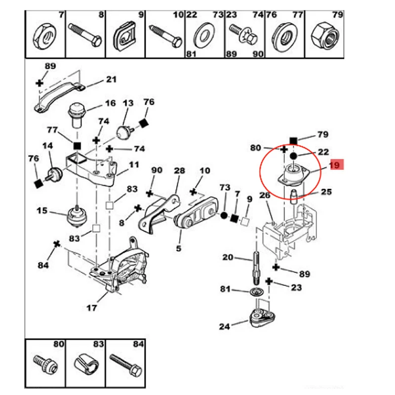 Silentblock motor AP01 BRM – Peugeot Berlingo 307 308 / Citroën C5 C6 - imagen 3
