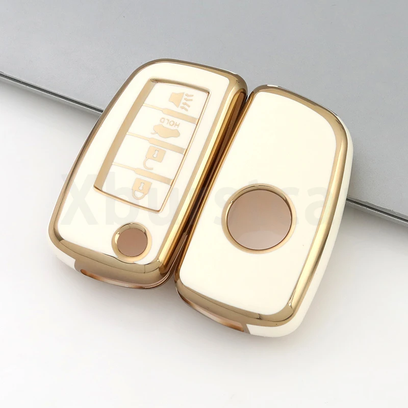 4 botones TPU Auto Shell Fob borde dorado funda para llave de coche para Nissan Qashqai x-trail T32 Rogue Juke F15 J11 Murano Maxima Altima - imagen 4