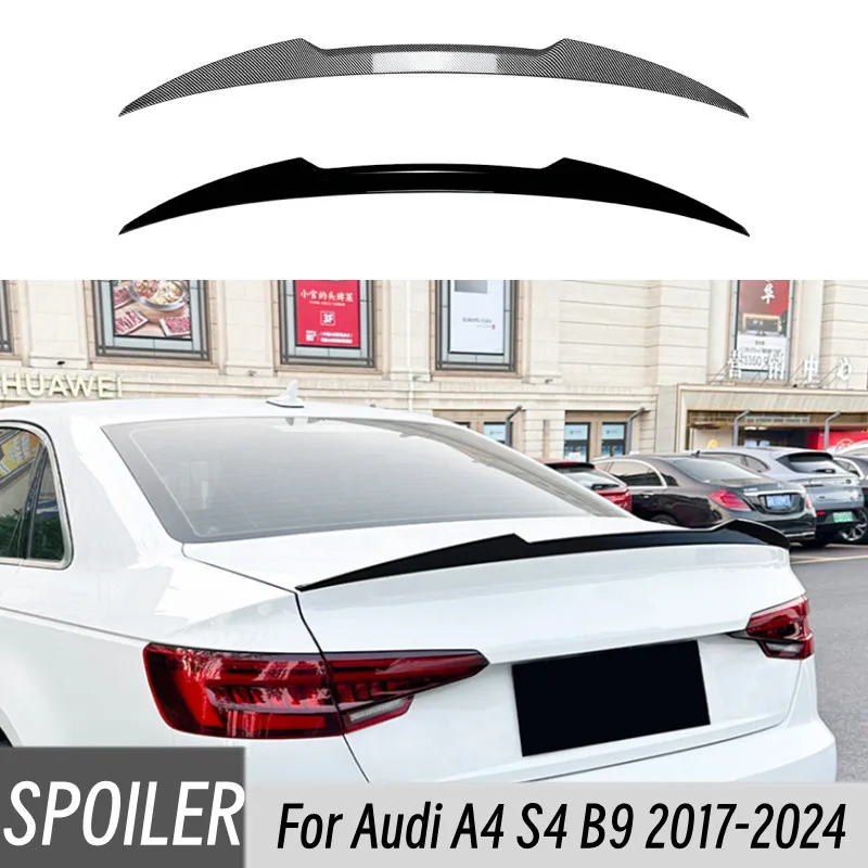 Spoiler trasero Audi A4 B9 negro aspecto carbono 2017-2024
