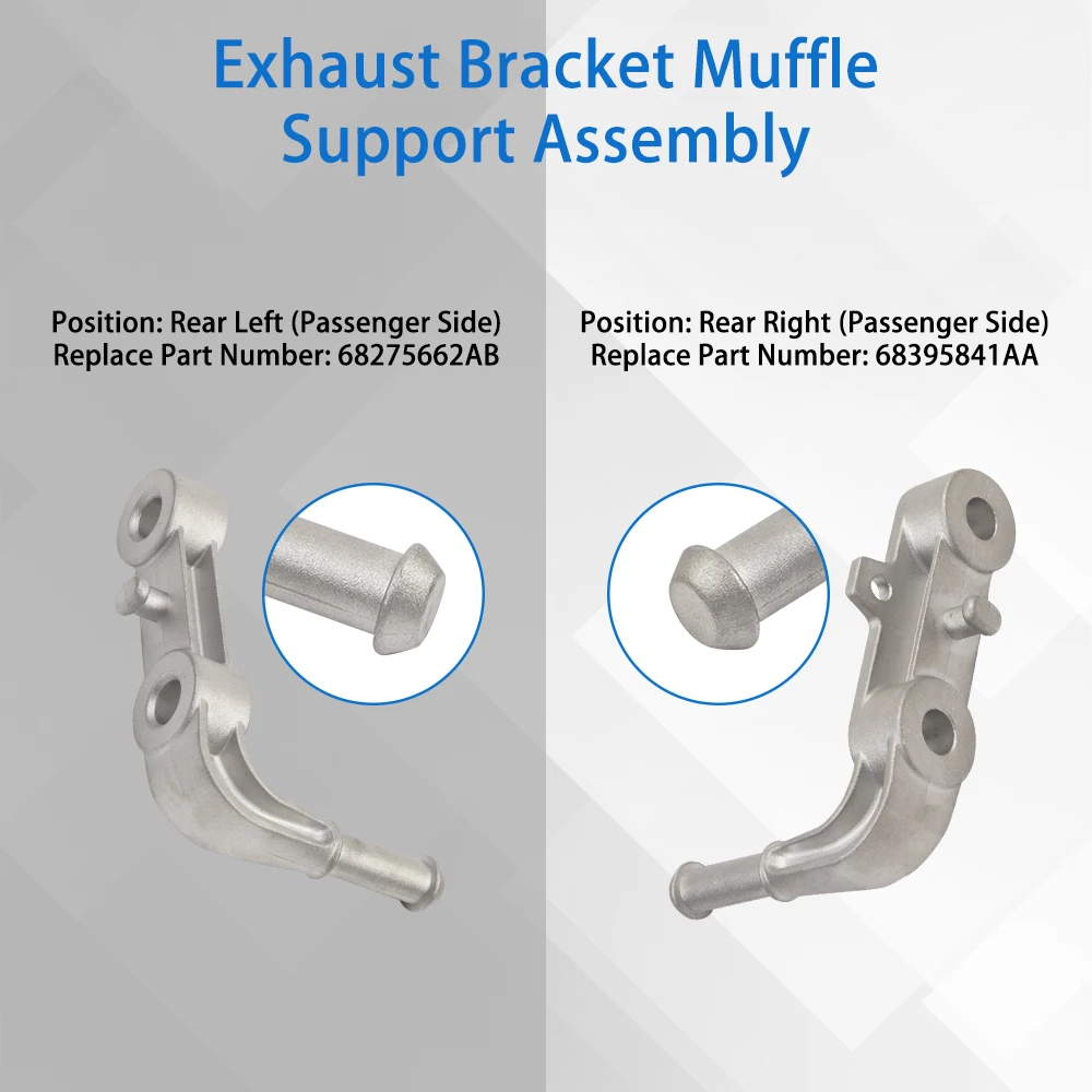 68275662AB 68395841AA Conjunto de soporte de silenciador de soporte de escape trasero izquierdo o derecho para Dodge Ram 1500 2019-2024 5.7L 6.2L - imagen 3