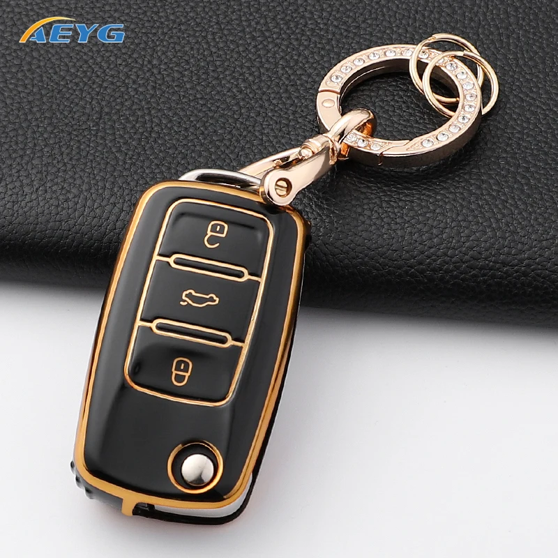 Funda de TPU para llave de coche, carcasa completa para Volkswagen, VW, Bora, Polo, Tiguan, Jetta Passat, B5, B6, B7, Golf Beetle, Skoda, Octavia - imagen 4