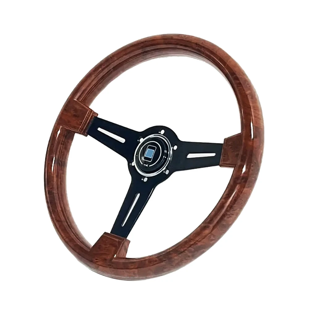 Volante deportivo JDM universal de ABS efecto madera con botón - imagen 3