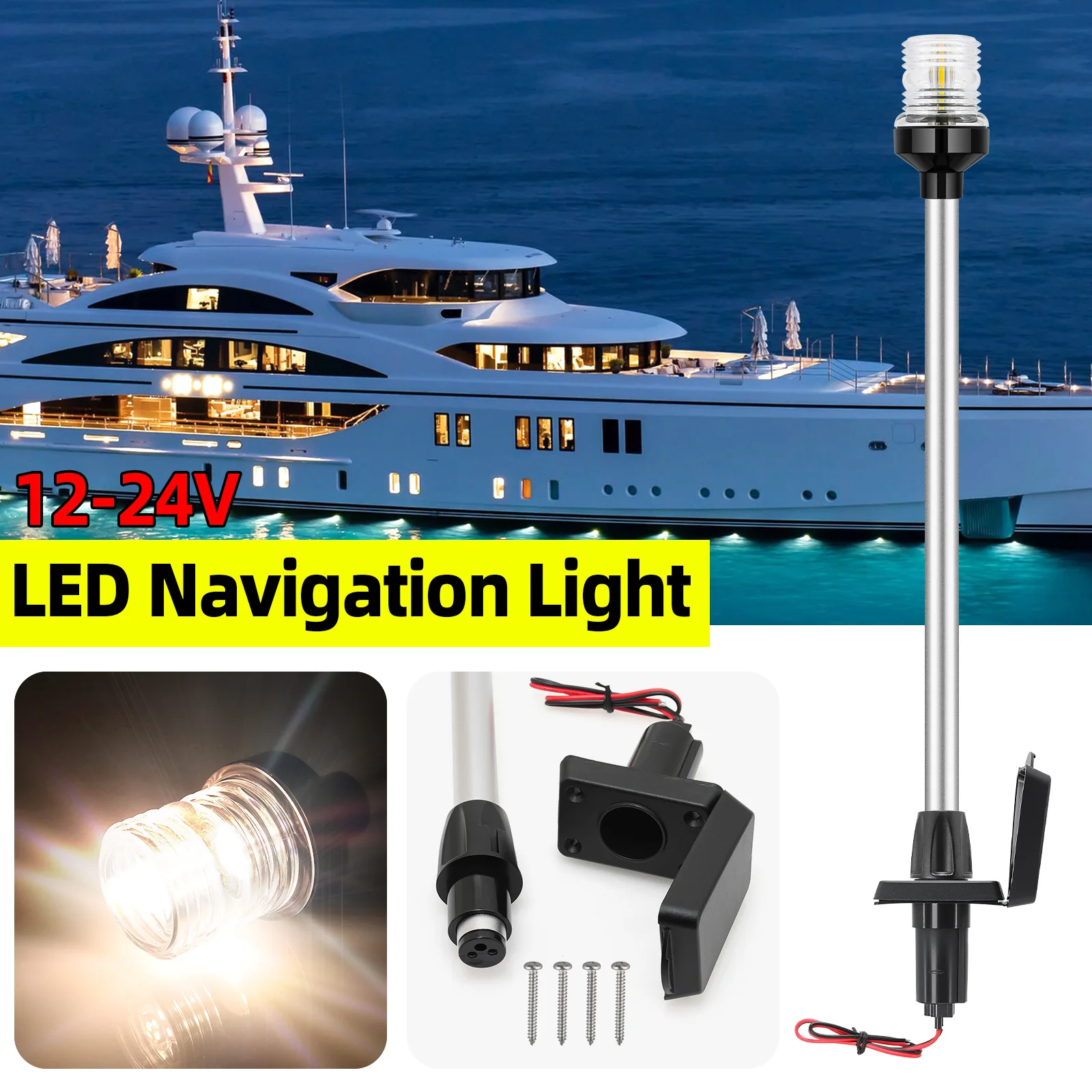 Luz de navegación LED fija poligonal para yates y barcos - imagen 2