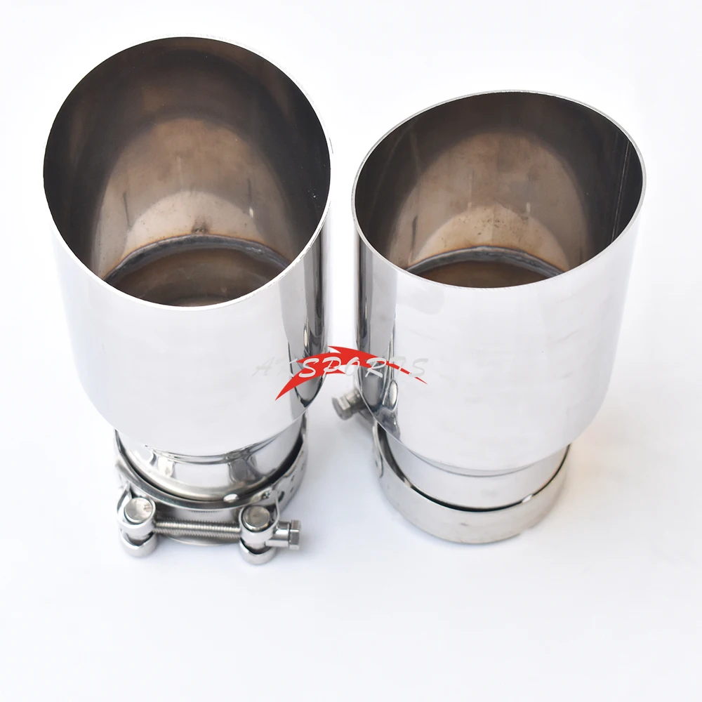 Tubo de escape recto Universal de acero inoxidable, 1 unidad, borde cortada, punta de silenciador brillante para modificación de coche - imagen 5