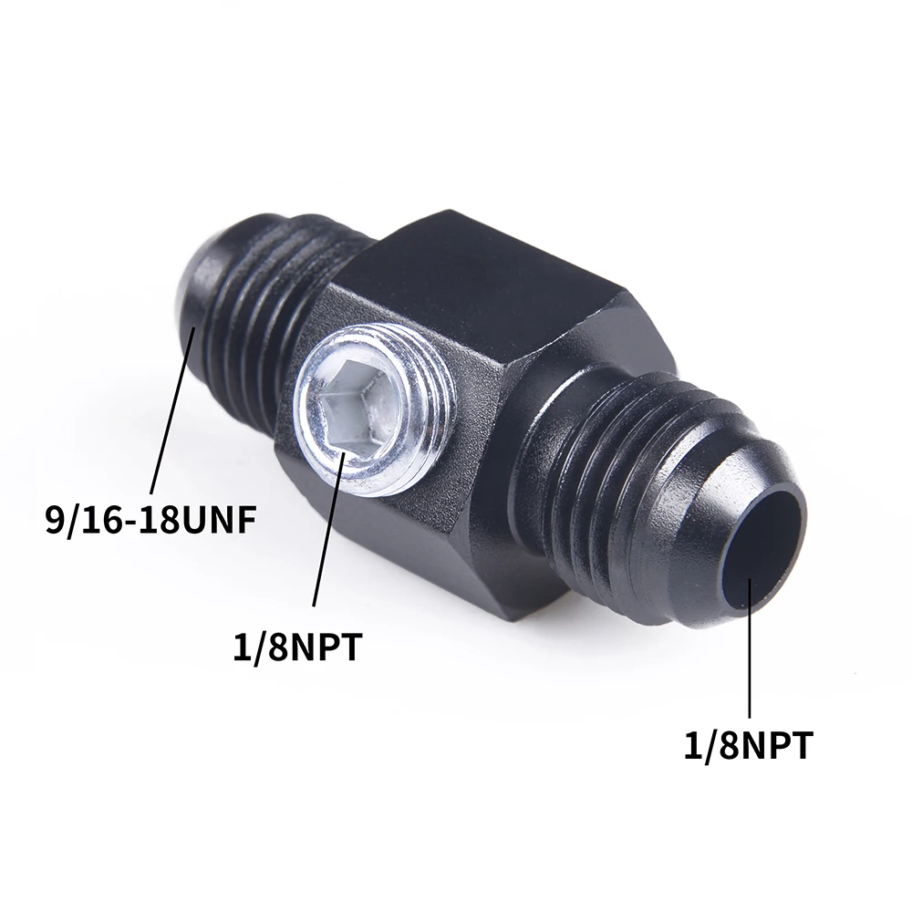 Adaptador recto AN6/AN8/AN10 de aluminio con puerto NPT 1/8" - imagen 3