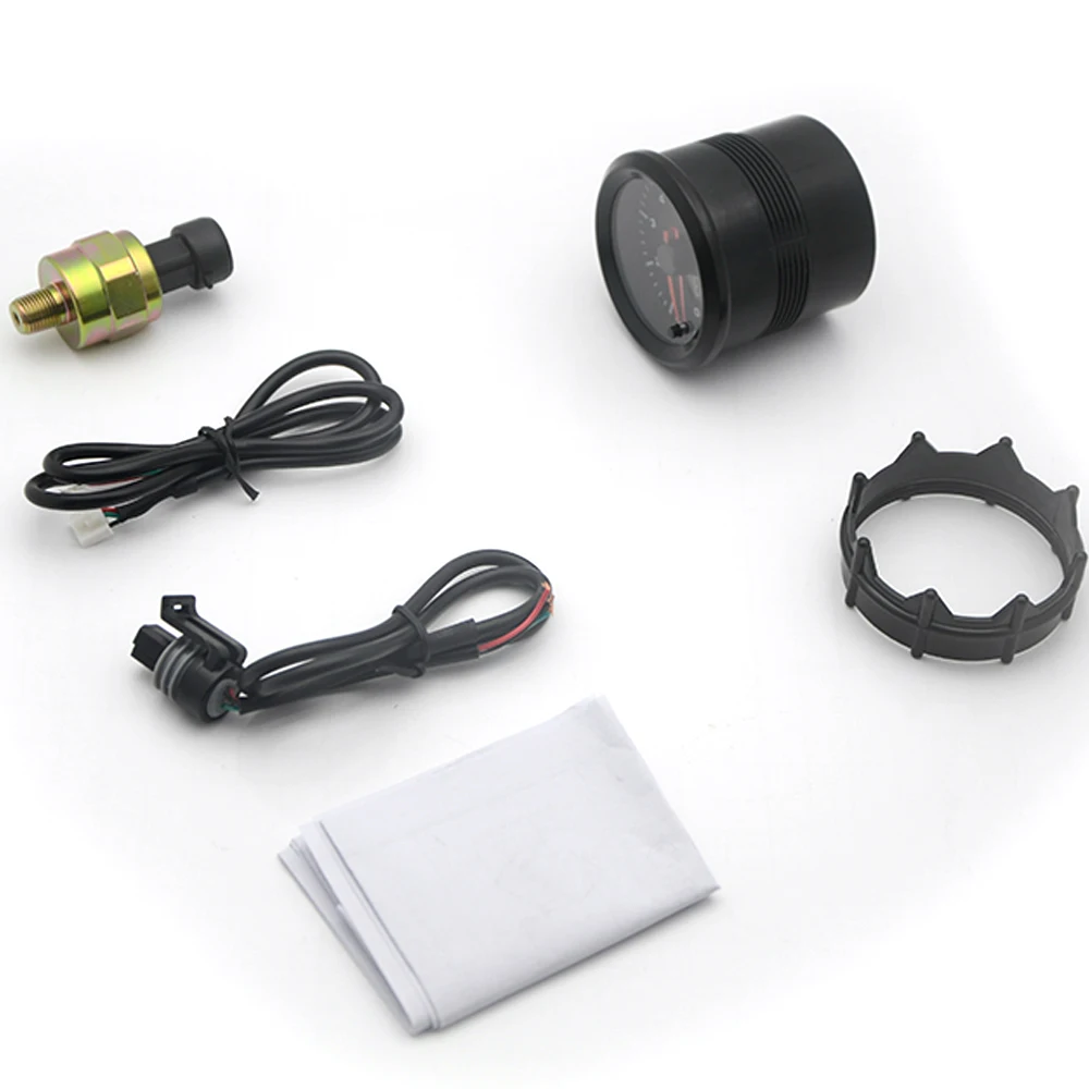Medidor presión aceite 52 mm LED multicolor 0-100 PSI - imagen 4