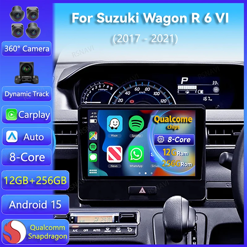 Radio 2DIN con Android Auto y CarPlay para Suzuki Wagon R VI 2017-2021